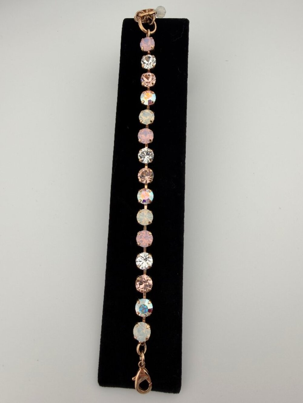 Mariana Medium Everyday Crystal Bracelet Pink Clear Opal Aurora Borealis
